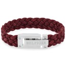 Pulsera Tommy Hilfiger 2790519 - Hombre, Trenzada Piel Buganvilla, Cierre Acero