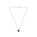 Collar Boss Dion Hombre 1580538 - Acero Pavonado Oro, Detalle Cuero Negro, 609mm
