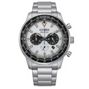 Relógio Citizen Homem CA4500-91A - Chrono Aviation, Eco Drive, Aço, Branco