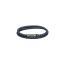 Pulsera Doble Boss Ares Hombre 1580494M - Cuero Azul Grisáceo, Cierre Magnético