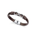 Pulsera Hombre Viceroy Fashion 1465P01011 - Acero, Infinito, Cuero Marrón