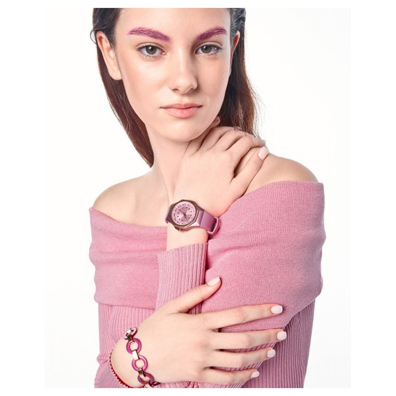 Pulsera Viceroy Air de acero con motivos en Ip dorado y cueros de