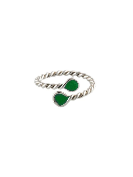 Anillo Plata Tomiza Esmalte Verde - Compra Aquí + Envío Gratis