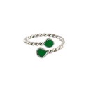 Anillo de Plata de Ley Tomiza Esmalte Verde