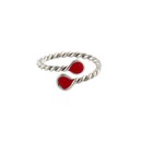 Anillo de Plata de Ley Tomiza Esmalte Rojo
