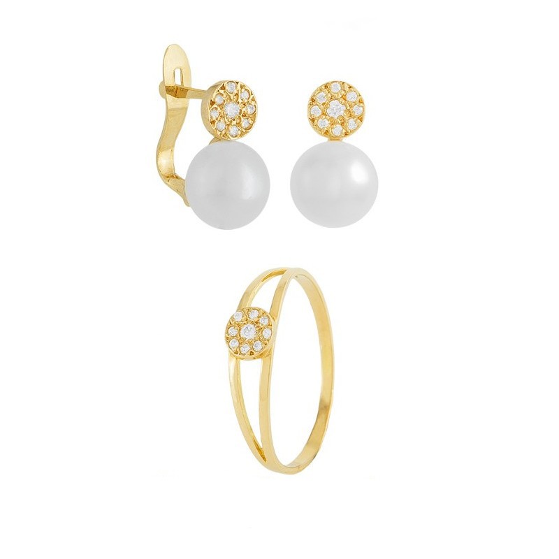 Conjunto Niña Pendientes y Anillo Oro Comunión