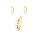 Conjunto Niña Pendientes y Anillo Oro 18K. 750Mls. Circonita