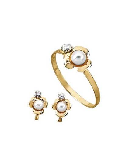Conjunto Pendientes Sortija Oro 18k - ¡Envío Gratis!