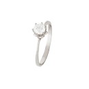 Sortija de Oro Blanco 18K. 750mls. con Circonita