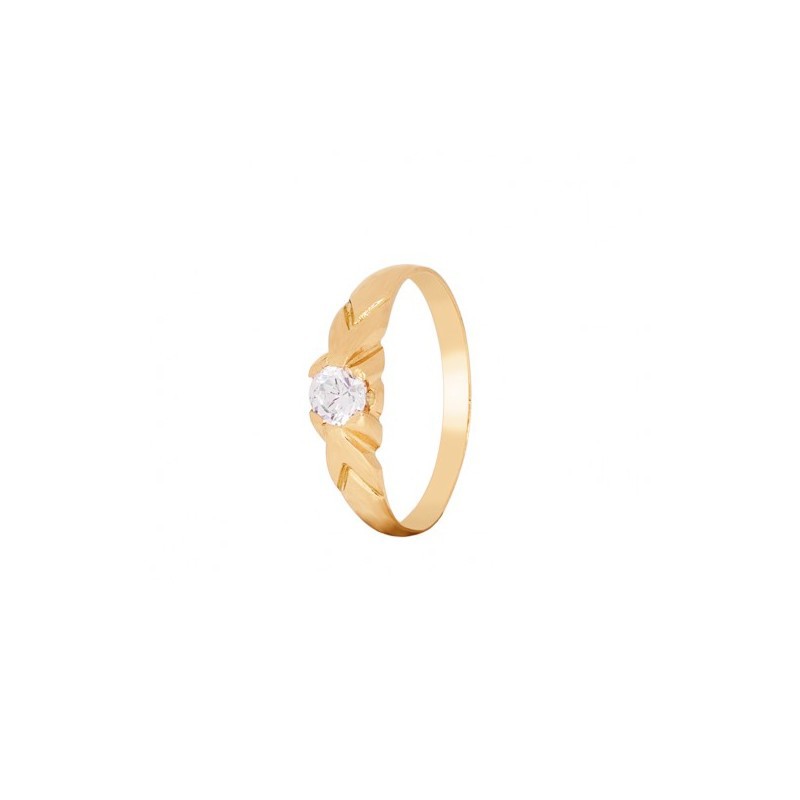 18k Gold Girls' Communion Ring with Cubic Zirconia | Shop Now