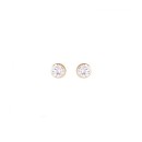 Pendientes de Oro para bebé Redondo con Circonita 18K. 1834