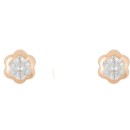 Pendientes de Oro para bebé Flor con Circonita 18K. 750Mls.