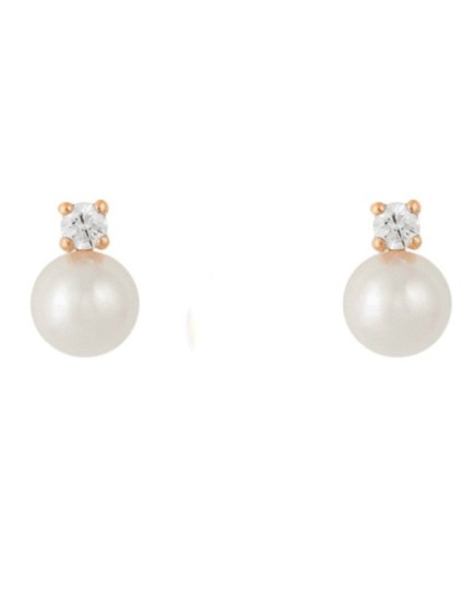 Brincos de Ouro para Bebé com Pérolas e Zircónia - Compre Aqui