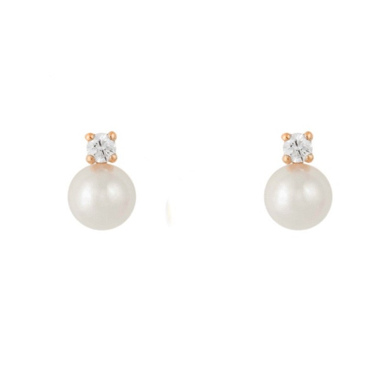 Pendientes de Oro para Bebé con Perlas y Circonita - Compra Aquí