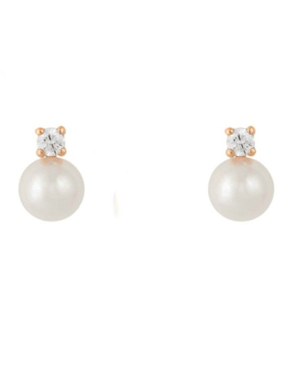 Pendientes de Oro para Bebé con Perlas y Circonita - Compra Aquí