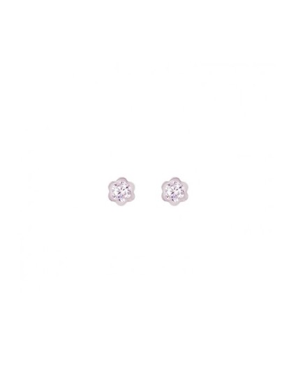Baby White Gold Earrings with Cubic Zirconia - Free Shipping