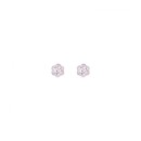 Pendientes de Oro Blanco para bebé con Circonita 18K. 1832