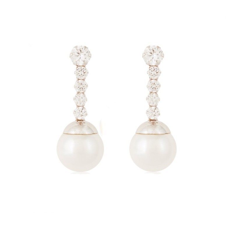 Pendientes de Oro Blanco con Perla Natural | Comprar Ahora