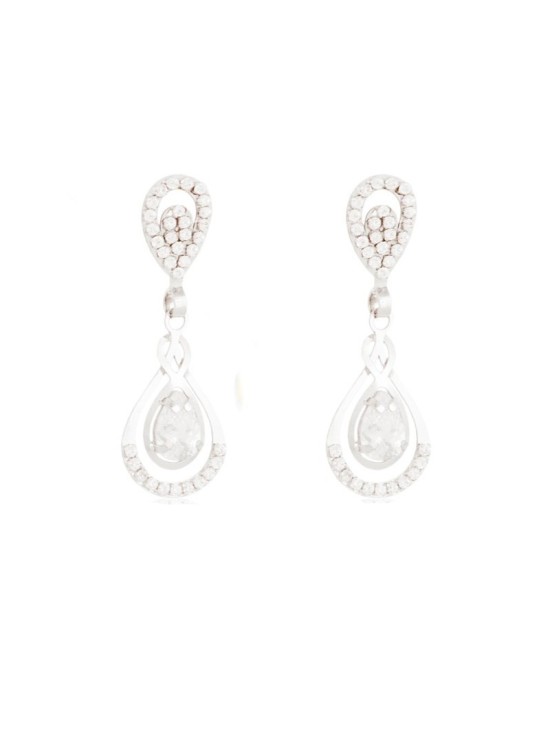 Pendientes de oro blanco 18k con gema blanca ¡Compra Ahora! Pendientes de oro blanco 18k con gema blanca ¡Compra Ahora!