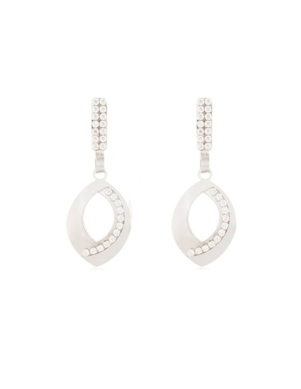 Pendientes de oro blanco circonitas ✨ Compra Aquí
