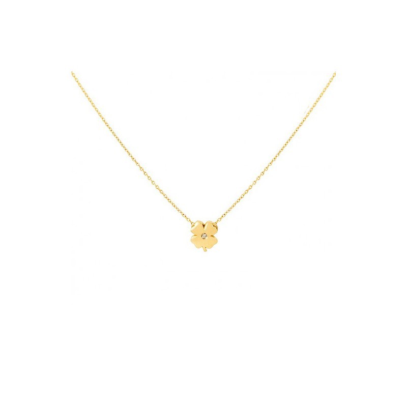 Colgante Trebol Oro 18k con Cadena | Envío Rápido