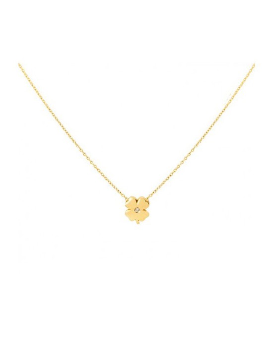 Colgante Trebol Oro 18k con Cadena | Envío Rápido