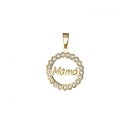 Colgante Mamá con circonitas Oro 18K. 1720