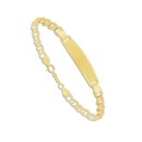 Pulseira para crianças Ouro 18K. 750Mls. Placa lisa para gravar