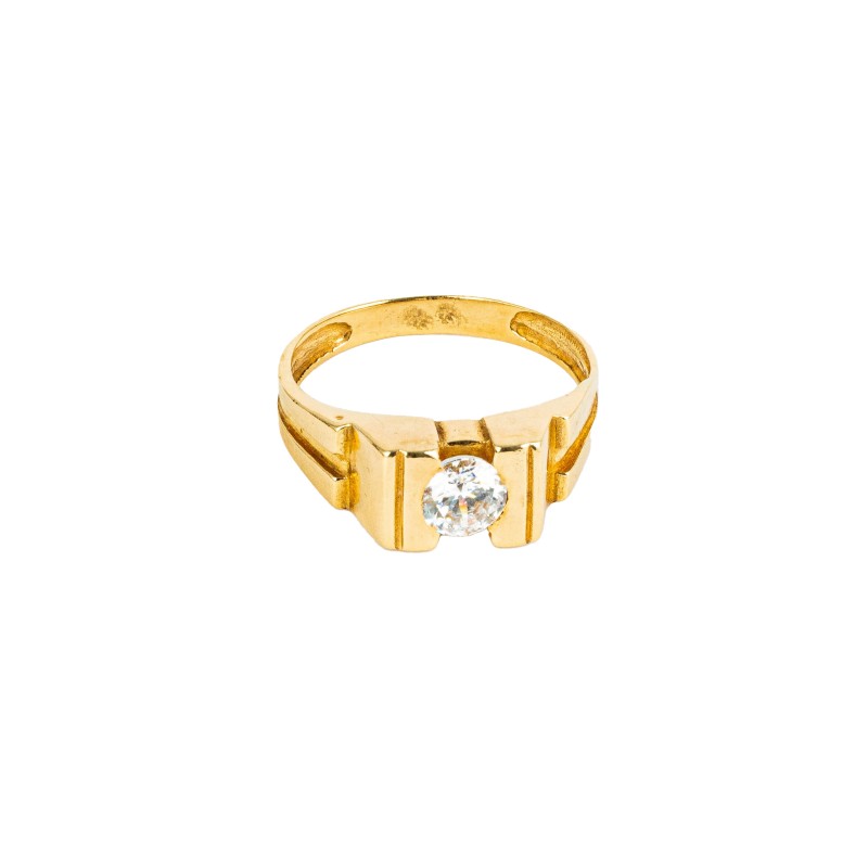 3002001 - Anillo Solitario Hombre Oro 18k | [Marca]