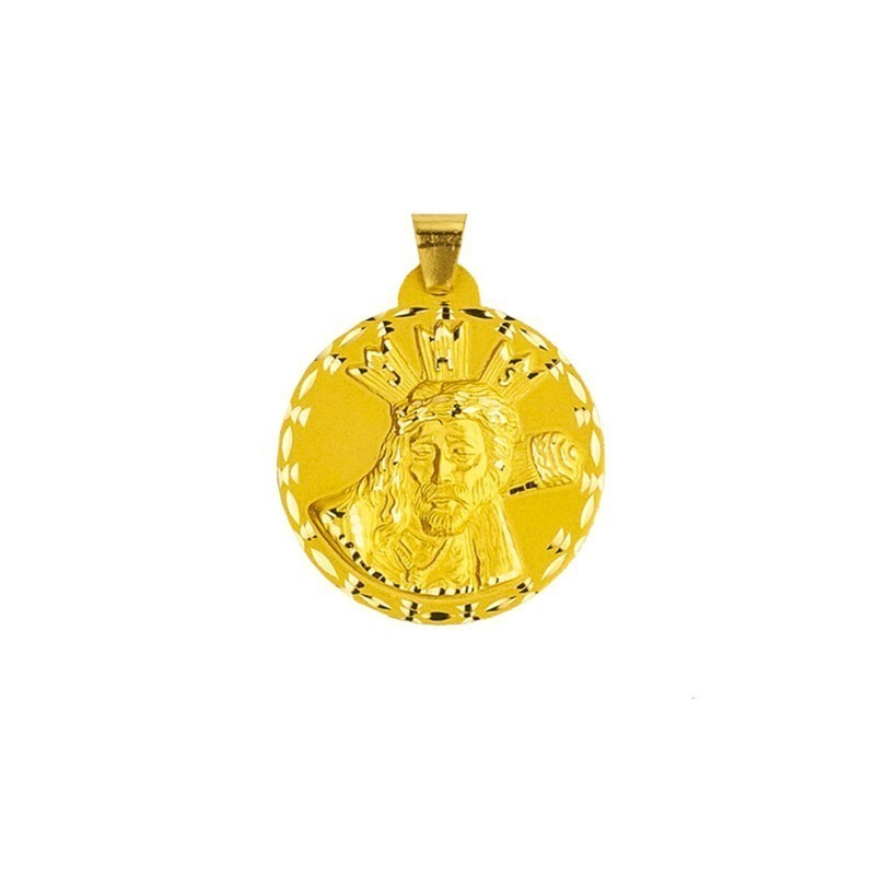 Medalha Cristo Gran Poder Ouro 18k - Cara Cristo Autêntica