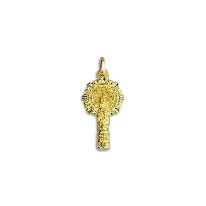 Medalla de la Virgen del Pilar de Zaragoza Silueta Oro 18k