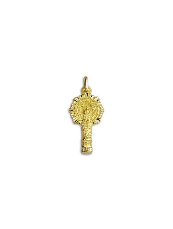 Medalla de la Virgen del Pilar de Zaragoza Silueta Oro 18k