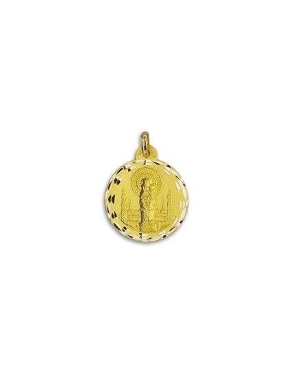 Medalha Redonda da Virgem do Pilar de Saragoça Ouro 18k