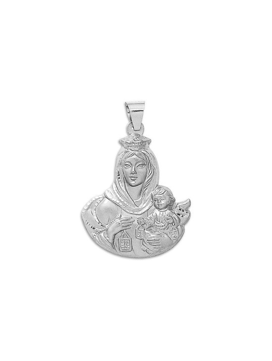Medalla de la Virgen del Carmen Silueta Plata de Ley | Joyería Parejo