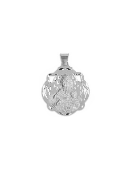 Medalla Calada de la Virgen del Carmen Plata de Ley | Joyería Parejo