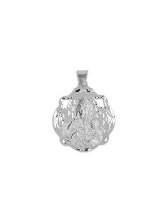 Medalla Calada de la Virgen del Carmen Plata de Ley | Joyería Parejo