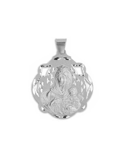 Medalla Calada de la Virgen del Carmen Plata de Ley | Joyería Parejo