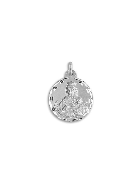 Medalla de la Virgen del Carmen Redonda Plata de Ley | Joyería Parejo Medalla de la Virgen del Carmen Redonda Plata de Ley | Joyería Parejo