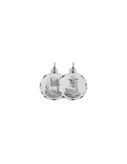 Virgin Anguish Scapular - Sacred Heart Silver | Parejo Jewelry