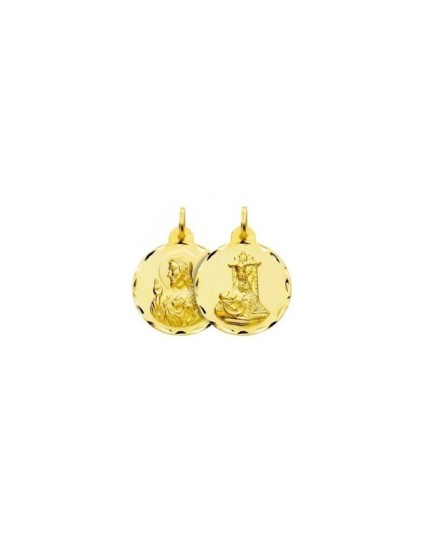 18k Gold Virgin Angustias Granada Scapular Medal | Parejo Jewelry