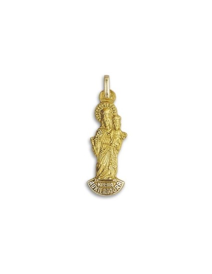 18k Gold Virgin Mary Medal Pendant – Elegant Religious Jewelry