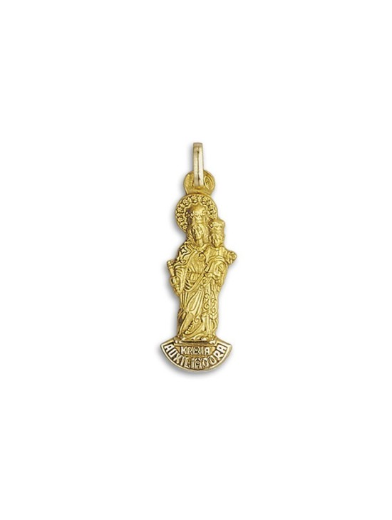 Medalla de la Virgen María Auxiliadora Silueta en Oro 18k