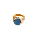 Anillo Sello Hombre 3002002 Oro 18 K - Piedra Azul