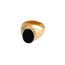 Anillo Sello Hombre 3002003 Oro 18 K - Piedra Negra
