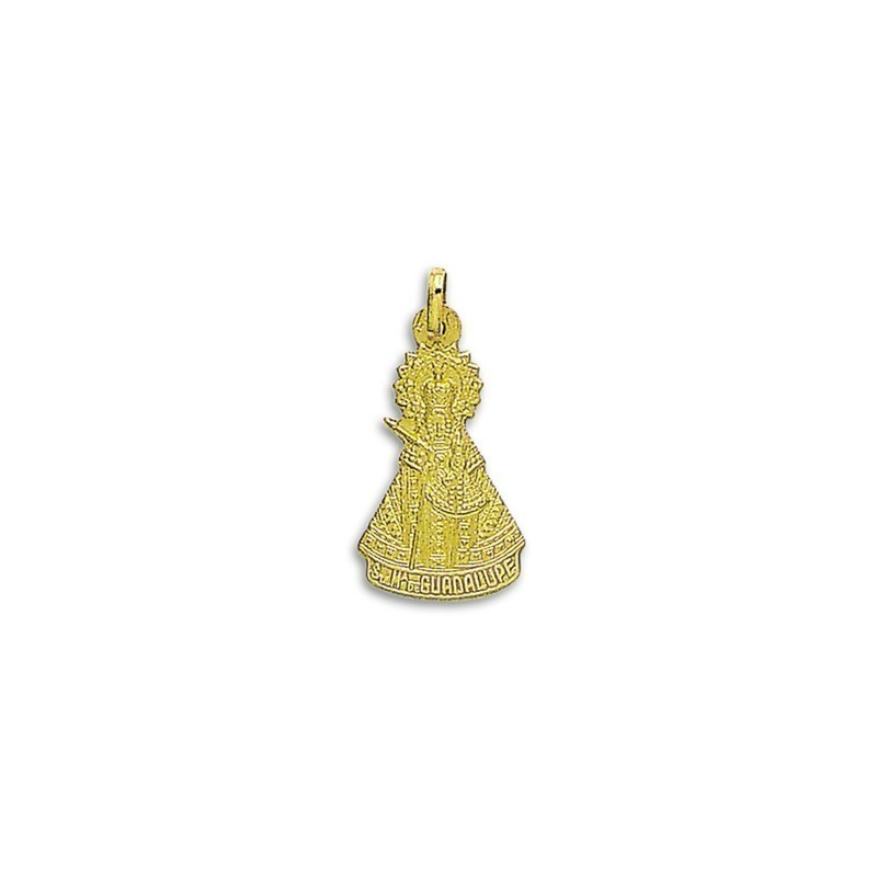 Medalla de la Virgen de Guadalupe de Cáceres Silueta en Oro 18k