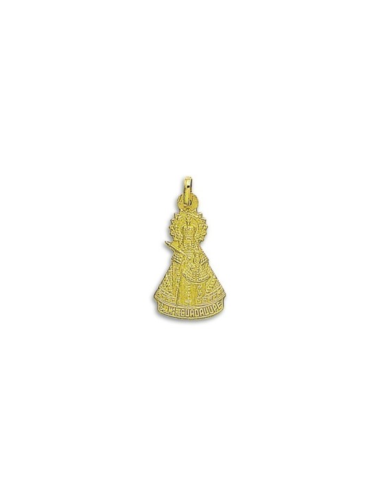Medalla de la Virgen de Guadalupe de Cáceres Silueta en Oro 18k