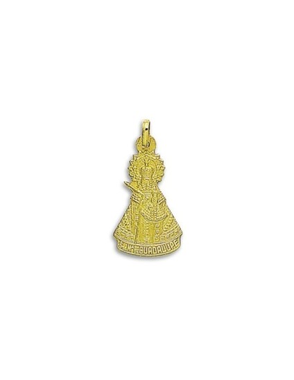 Medalla de la Virgen de Guadalupe de Cáceres Silueta en Oro 18k