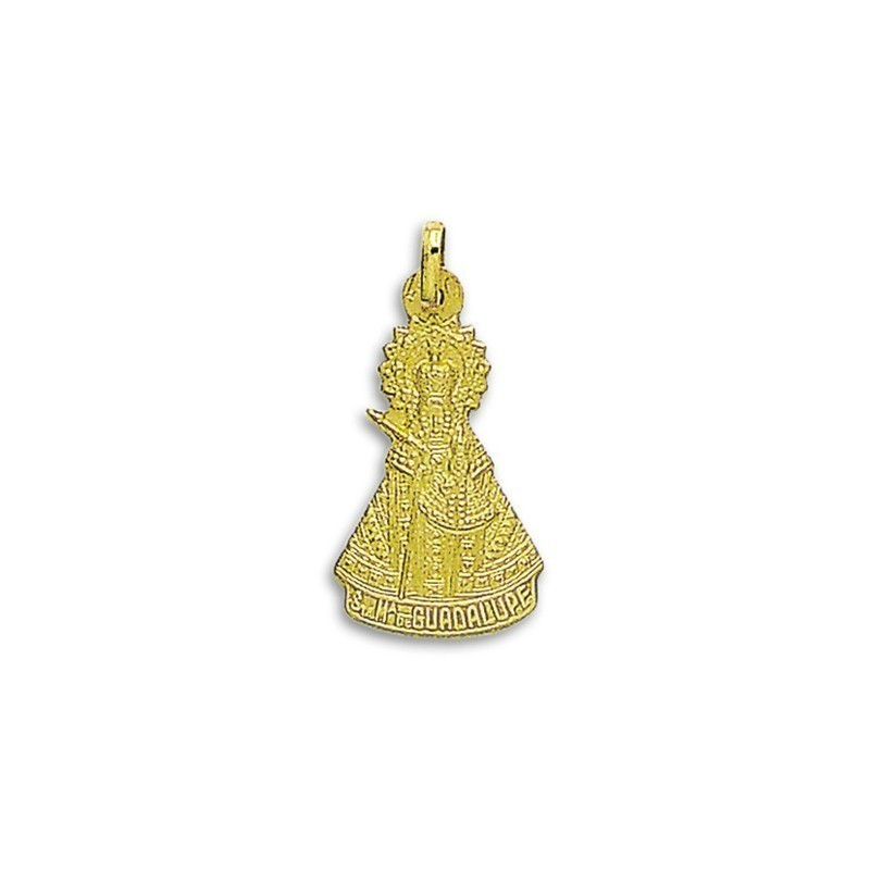 Medalla de la Virgen de Guadalupe de Cáceres Silueta en Oro 18k