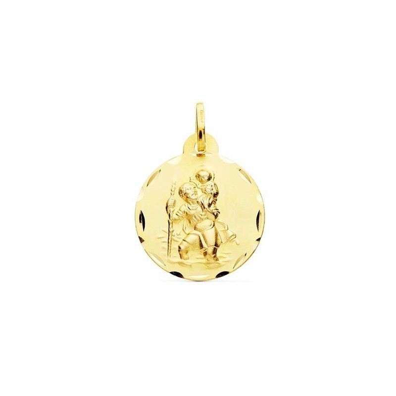 Medalla Redonda San Cristobal Oro 18k | Joyería Parejo