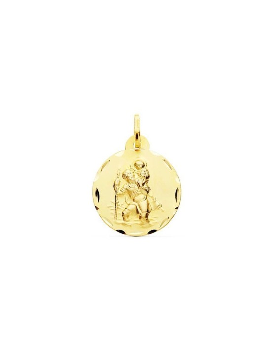 Medalla Redonda San Cristobal Oro 18k | Joyería Parejo